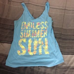 Endless summer fun cut in back tank top